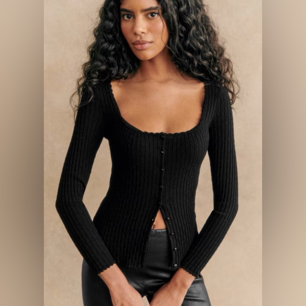 Sezane AMBROISE CARDIGAN - black - new